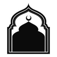 Elegant Silhouette of a Mosque Archway frame vector