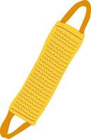 Close up of a yellow bath sponge, highlighting its textured surface ideal for exfoliating and cleansing the skin, promoting hygiene and body care routines vector