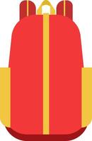Stylish and practical red backpack with yellow accents, featuring a sturdy design and ample storage space, perfect for travel, hiking, or everyday use vector