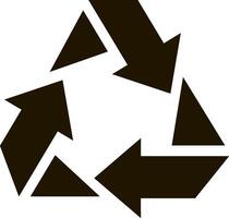 Recycling logo featuring three arrows in a continuous loop, representing waste conversion into reusable resources and promoting sustainability and the circular economy vector
