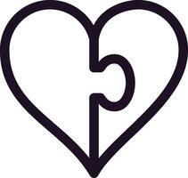 Puzzle piece fitting perfectly into heart shape, symbolizing love, connection, and completion, ideal for Valentine's Day or relationship themes vector