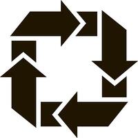 Interlocking arrows moving in a circular pattern, representing an ongoing process or cycle, embodying the concepts of continuity, flow, and endless rotation in various contexts vector
