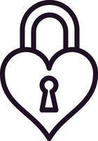 Minimalist illustration of a heart shaped padlock, representing the concept of protecting love, relationships, and emotional security vector