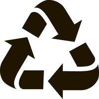 Universal recycling symbol with three clockwise rotating arrows forming a Mobius strip, representing the process of converting waste materials into reusable materials vector