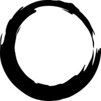 Thick black brush stroke creating a circular shape, forming a spacious empty center, perfect for incorporating text, designs, or other creative elements against a white background vector