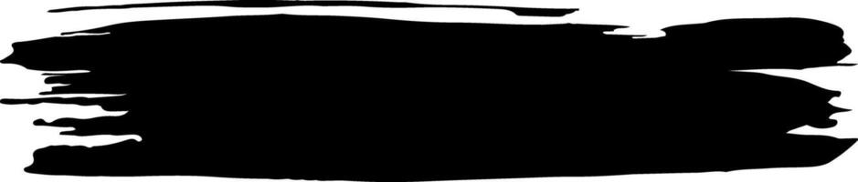 Wide black brush stroke featuring rough edges creates a textured banner effect, perfect for infusing designs with a grunge or artistic flair while enhancing visual interest vector