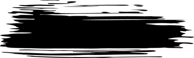 Wide black brush stroke with a textured, uneven edge creates a dynamic banner or frame effect against a clean white backdrop, adding a touch of grunge or artistic flair vector