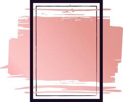 Black frame resting on a pink brush stroke background, creating a modern and elegant design, perfect for enhancing various projects with a stylish touch vector