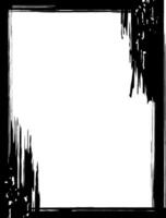 Black grunge frame featuring expressive brush strokes and ample empty space, offering a perfect backdrop for text or images, enhancing vintage and artistic design aesthetics vector