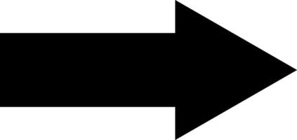 Black arrow pointing right, symbolizing direction, progress, and forward movement against a clean white background, conveying concepts of navigation, growth, and success vector