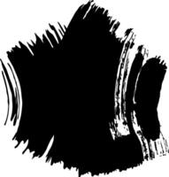 Thick black brush stroke creating an abstract shape with dynamic lines and textures, perfect for adding a touch of artistic grunge to designs vector