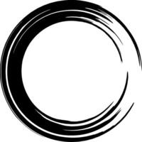 Hand drawn black grunge circle forming a frame with copy space, ideal for logos and backgrounds, representing concepts such as infinity, zen, and minimalism vector