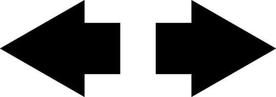 Two black arrows pointing in opposite directions, representing decision making, contrasting paths, and the choices that come with navigating different options vector