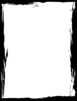 Black border featuring a grunge texture and brush stroke effects, creating a stylish frame around a white copy space, perfect for incorporating text or images vector