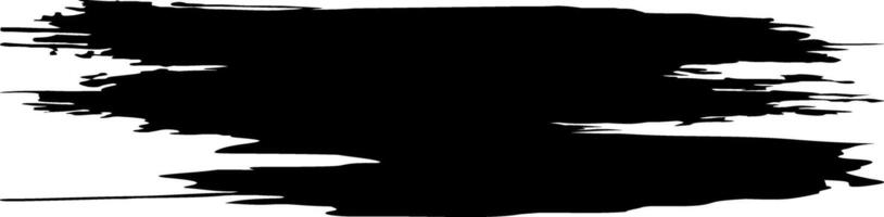 Wide, thick black brush strokes create an abstract banner shape on a clean white background, perfect for achieving a grunge effect and adding textured elements to designs vector