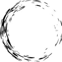 Circular brush stroke creating a dynamic, textured ring with a hand drawn aesthetic, perfect for adding a grunge or artistic touch to designs vector