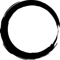 Thick black brush stroke in the shape of a circle creates a frame on a white background, providing an artistic and dynamic border for text or design elements vector