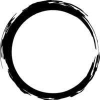 Hand drawn black grunge circle framing empty space evokes concepts of infinity, zen, and eternity, embodying simplicity and minimalism with its rough, imperfect edges vector