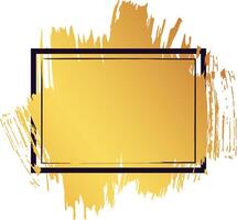 Golden brush stroke framed in black enhances design templates, infusing elegance and sophistication into various creative projects, perfect for luxury branding and artistic expressions vector