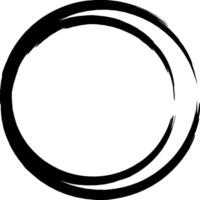 Hand drawn double circle grunge brush stroke forming a unique frame with ample copy space, set against a clean white background, evokes a vintage and artistic feel vector