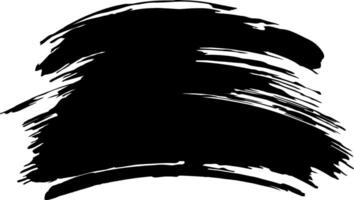 Wide black brush stroke with visible bristle texture creating a banner shape on a white background, ideal for adding a touch of grunge or artistic flair to designs vector