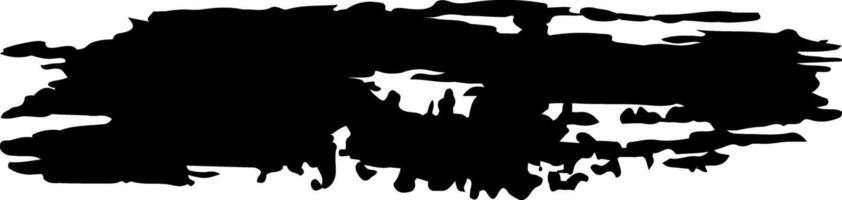 Wide black brush stroke creating a textured banner effect with copy space, ideal for backgrounds, overlays, and adding a grunge touch to designs vector