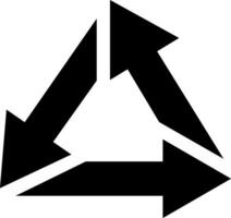 Universal recycling symbol featuring three black arrows rotating clockwise in an equilateral triangle, highlighting the significance of reducing, reusing, and recycling for environmental protection vector