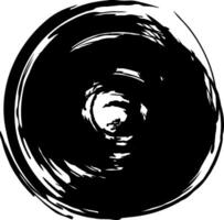 Black spiral forming hypnotic circular pattern on white background, creating an abstract design with a sense of motion and depth, perfect for backgrounds and graphic design projects vector