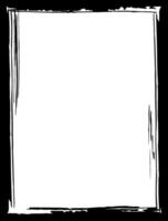 Hand drawn black grunge border creates a striking frame around a clean white copy space, offering a versatile design element for various creative projects vector