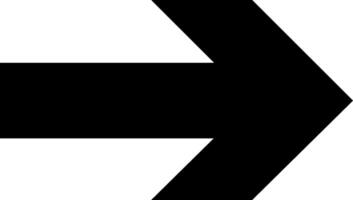 Simple black arrow pointing right against a clean white background, serving as a clear symbol for direction, movement, and progress in various contexts vector