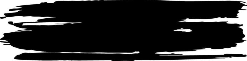 Wide black brush stroke creating a textured, artistic banner effect against a white background, perfect for adding a grunge or abstract touch to designs vector