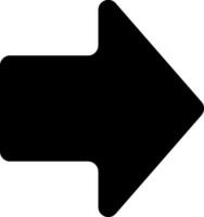 Simple black arrow pointing right against a clean white background, serving as a clear symbol for direction and progress, perfect for navigation and guiding choices vector
