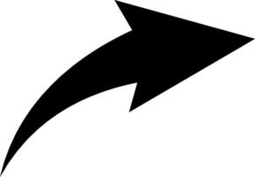 Simple black arrow pointing upwards and to the right against a clean white background, effectively representing direction, progress, and movement in various contexts vector