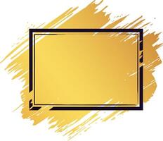 Golden brush stroke with black frame forming an elegant background perfect for adding text or other design elements, creating a stylish and eye catching visual vector