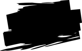 Irregular black brush stroke creating an abstract shape on a white background, ideal for adding a touch of artistic expression to various design projects vector