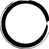 Hand drawn black paintbrush circle creating a textured round frame with visible brush strokes, perfect for logos, icons, or enhancing decorative design elements vector