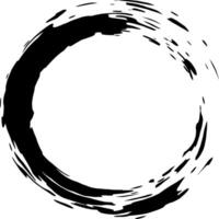 Hand drawn black paintbrush circle creating a grunge border, frame or text background with copy space, representing concepts such as perfection, completion, and eternity vector