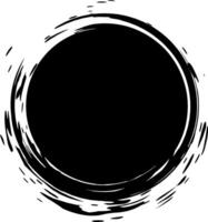 Black painted circle featuring a grunge texture, creating a stylish frame with ample copy space, perfect for incorporating text or images in various designs vector