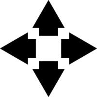 Four black arrows are pointing up, down, left, and right, creating a square shape with a white center, representing different directions and choices vector