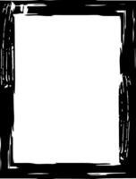 Hand drawn black border with brush strokes effect framing a blank area, ideal for adding text or images, providing a vintage or artistic touch to designs vector