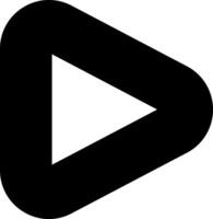 Simple black play button pointing to the right is isolated on a white background, representing the concept of starting or playing multimedia content vector