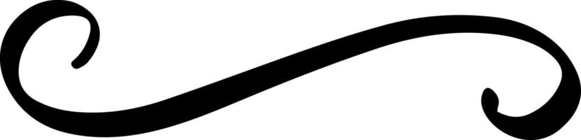 Smooth black lines create a decorative flourish, adding a touch of elegance and sophistication to any design, forming a stylish calligraphic swirl with curved strokes vector