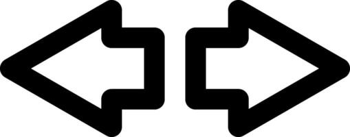 Two black arrows pointing left and right, symbolizing decision making and the process of navigating choices, representing different directions and options in life vector