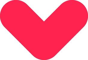 Stylized red heart shape with rounded edges forming a V on a white background, representing love, affection, and Valentine's Day celebrations vector