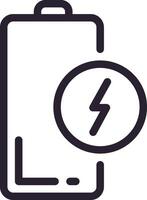 Battery charging represented by a flash symbol, illustrating fast energy supply. Simple black and white thick line icon captures the essence of quick power delivery vector