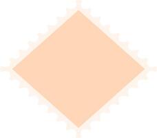 Blank diamond shaped postage stamp with serrated edge isolated on white background, providing copy space for customization and personalization vector