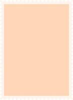 Peach colored blank postage stamp featuring a white scalloped border, offering ample copy space for personalized messages or creative designs in various projects vector