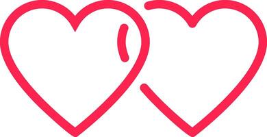 Two pink hearts overlapping each other, creating a symbol of love, affection, and connection, perfect for Valentine's Day or romantic projects vector