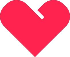 Stylized red heart symbolizing love, care, health, and emotions, featuring a notch adding a unique touch, perfect for Valentine's Day, healthcare campaigns, or expressing affection vector