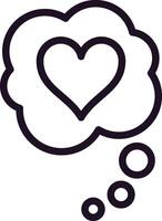 Thought bubble featuring a heart shape symbolizes love, affection, and romance, perfect for Valentine's Day and other romantic occasions vector
